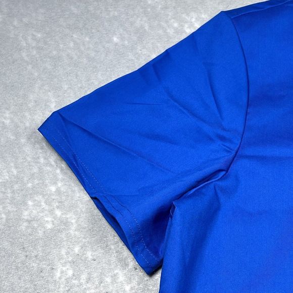 Cherokee Top Womens Size Medium Blue V-Neck Scrub Short Sleeve Polyester Blend - Picture 3 of 11